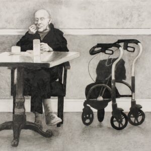 Dinner with his walker