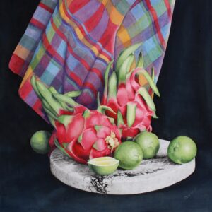 Dragon fruit with limes
